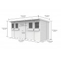 14ft x 6ft Pent Summer Shed