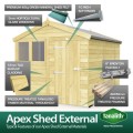 4ft x 20ft Apex Summer Shed