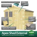 5ft x 16ft Apex Summer Shed