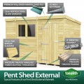 8ft x 6ft Pent Summer Shed