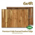 6ft x 4ft Fully Framed Featheredge Tanalised Treated Heavy Duty Fence Panel