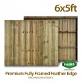 6ft x 5ft Fully Framed Featheredge Tanalised Treated Heavy Duty Fence Panel