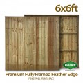 6ft x 6ft Fully Framed Featheredge Tanalised Treated Heavy Duty Fence Panel