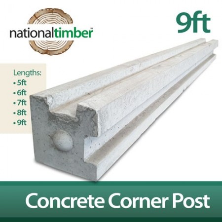 Concrete Reinforced Corner Posts 9ft