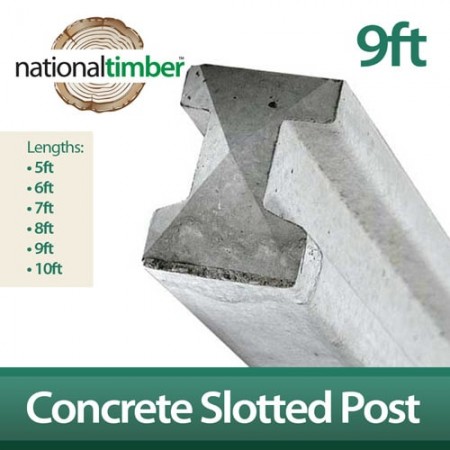 Concrete Reinforced Slotted Posts 9ft