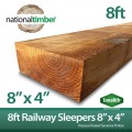 Pressure Treated Railway Sleepers 8ft x 8" x 4”