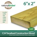C24 Treated Tanalised Timber Structural Studwork 6x2 at 3.6m