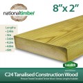 C24 Treated Tanalised Timber Structural Studwork 8x2 at 4.8m