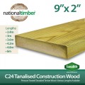 C24 Treated Tanalised Timber Structural Studwork 9x2 at 4.2m