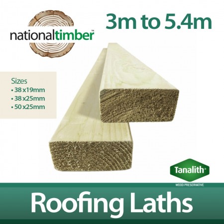 Roofing Battens 25mm x 38mm Type A Green Treated 4.8m