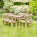 Philippa Table, 2 Bench and 2 Chair Set