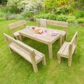 Philippa Table, 2 Bench and 2 Chair Set