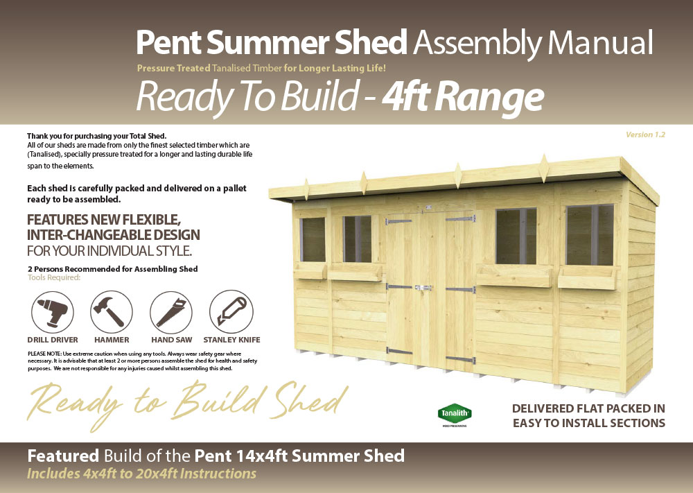 4ft Summer Shed assembly guide