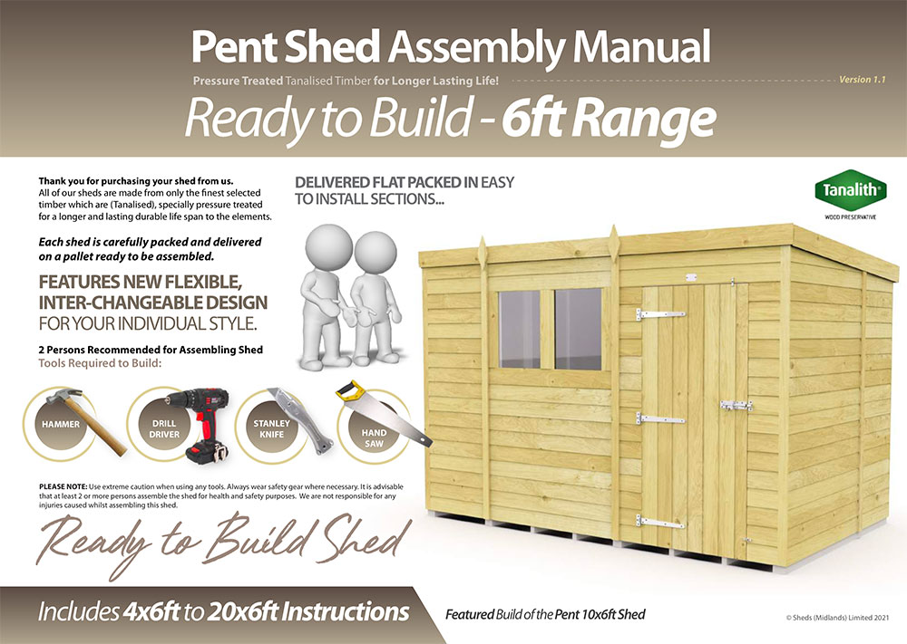 6ft Pent Shed Installation Guide